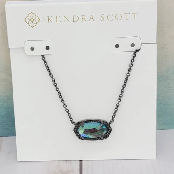 Kendra Scott Jewelry Kendra Scott Elisa Necklace Gunmetal Dichroic Glass Poshmark